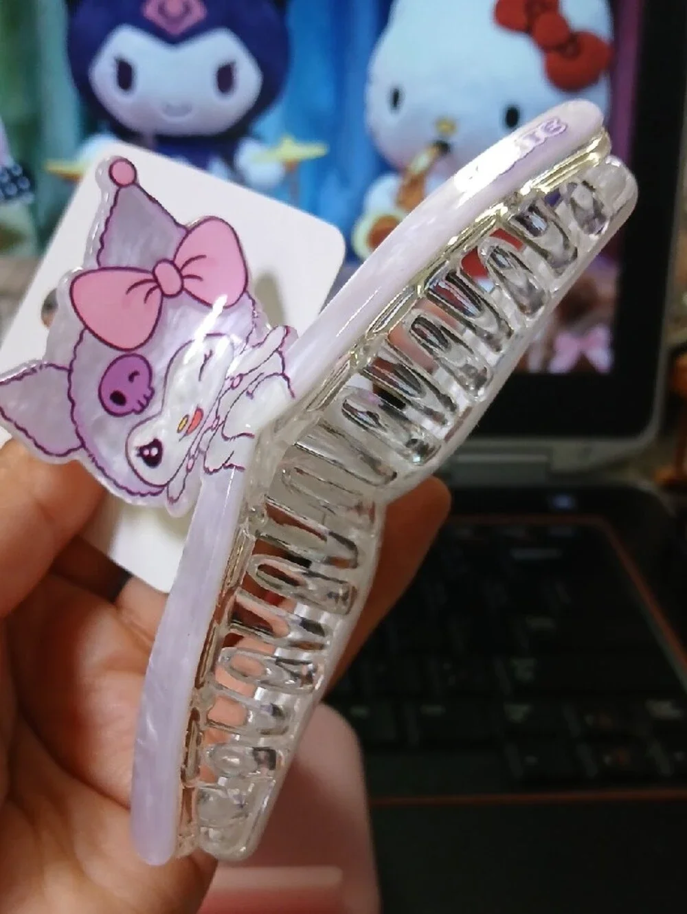Big Sanrio-Inspired Pink Character Hair Clip for Kids
